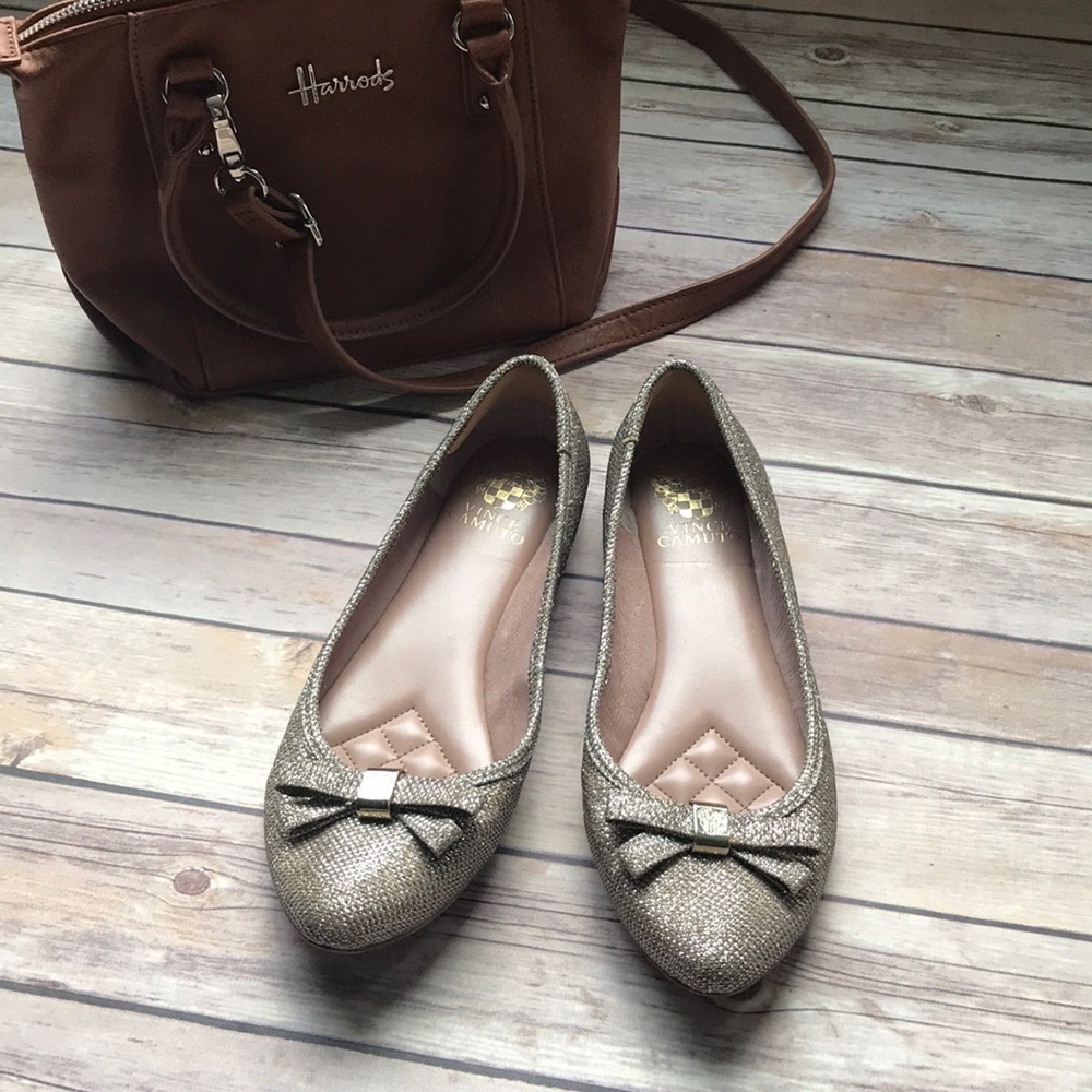 Vince Camuto Timba Flash Glitter Bow Ballet Flats